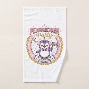 Unicorn Penguicorn Party POD Ready Zazzle Design_1 Hand Towel