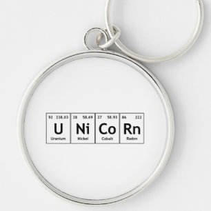 UNiCoRn Periodic Table Elements Word Chemistry Key Ring