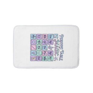 Unicorn Periodic Table of Magic Graphic Design Mer Bath Mat
