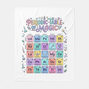 Unicorn Periodic Table of Magic Trendy Cute Gift D Fleece Blanket