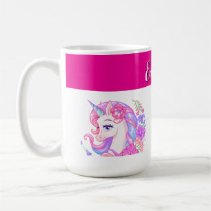 unicorn & personalise your name coffee mug