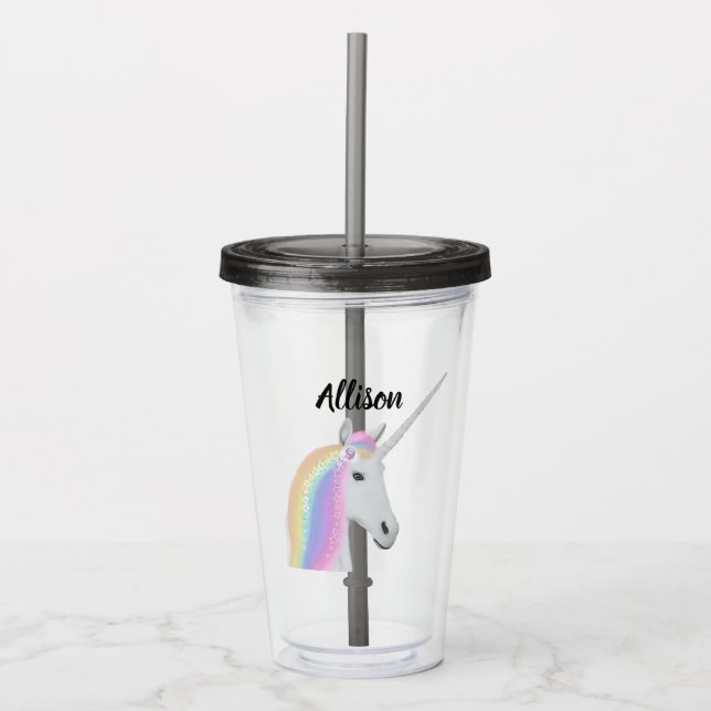 Unicorn Personalised Acrylic Tumbler (Front)