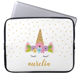 Unicorn Personalised Laptop Sleeve   Custom Colour