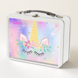 Unicorn Personalised  metal lunch box