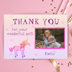 Unicorn Personalised Thank you Girl Photo