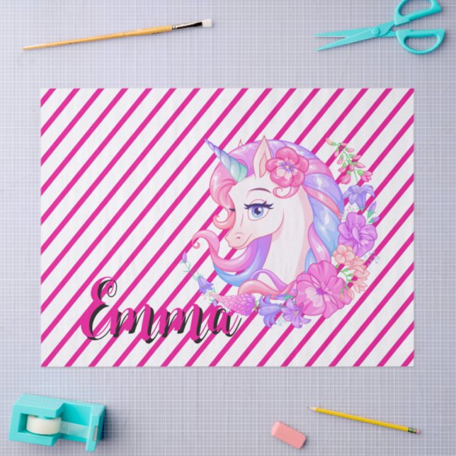 unicorn & personalize your name tissue paper (Craft)