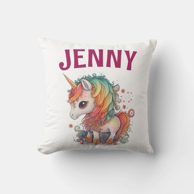 UNICORN PERSONALIZED THROW PILLOW (Front)
