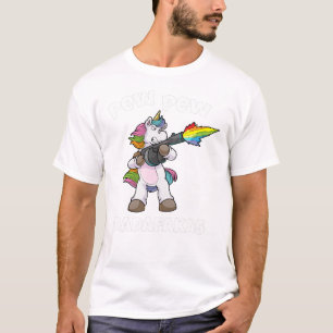 Unicorn Pew Pew Madafakas Unicorn Rainbow Gun T-Shirt