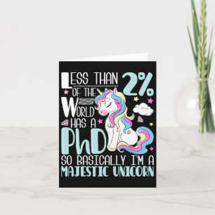 Unicorn - Phd Graduate Ph.d. Graduation Doctorate Card