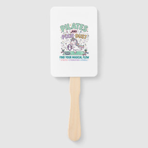 Unicorn Pilates and Pixie Dust Bold Typography T-S Hand Fan