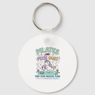 Unicorn Pilates and Pixie Dust Bold Typography T-S Key Ring