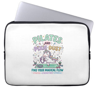Unicorn Pilates and Pixie Dust Bold Typography T-S Laptop Sleeve