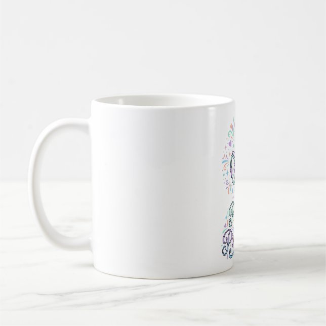 Unicorn Pilates and Pixie Dust White Background Ve Coffee Mug (Left)