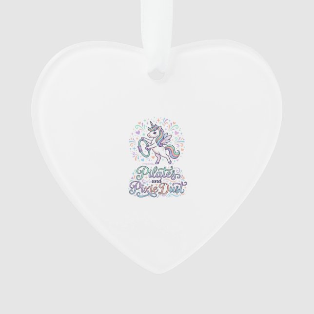 Unicorn Pilates and Pixie Dust White Background Ve Ornament (Front)