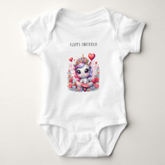 Unicorn Pilot Birthday Baby Bodysuit