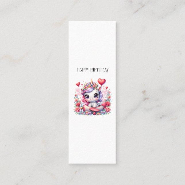 Unicorn Pilot Birthday Calling Card (Front)