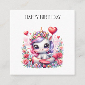Unicorn Pilot Birthday Enclosure Card