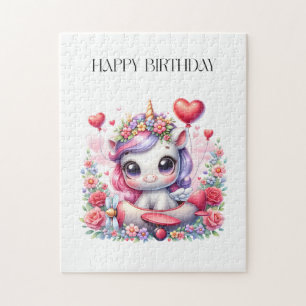 Unicorn Pilot Birthday Jigsaw Puzzle