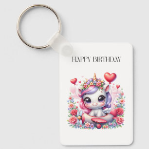 Unicorn Pilot Birthday Key Ring
