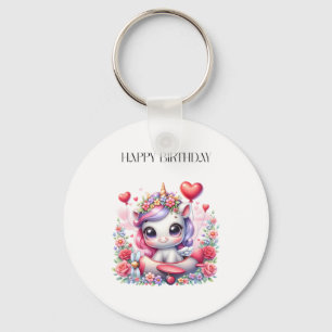 Unicorn Pilot Birthday Key Ring