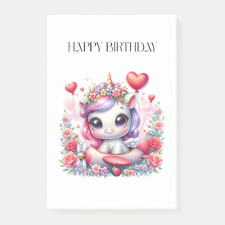 Unicorn Pilot Birthday Post-it Notes