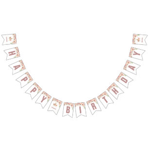 Unicorn Pink and Gold Birthday Party Banner