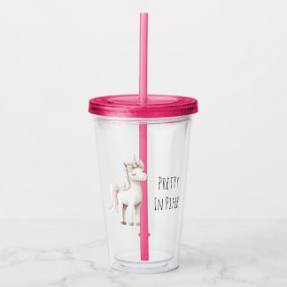 Unicorn Pink Bow Acrylic Tumbler
