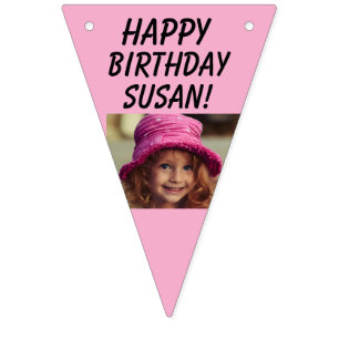 UNICORN PINK custom photo bunting banner