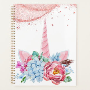 UNICORN PINK FLORAL BACK TO SCHOOL PLANNER