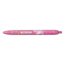 Unicorn Pink Gold Glitter Ombre Girly Personalised