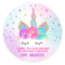 Unicorn Pink & Gold  Party Favour Tag Sticker Seal