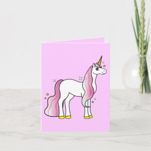 Unicorn Pink Mane and Tail: Thanks Birthday Gift Thank You Card
