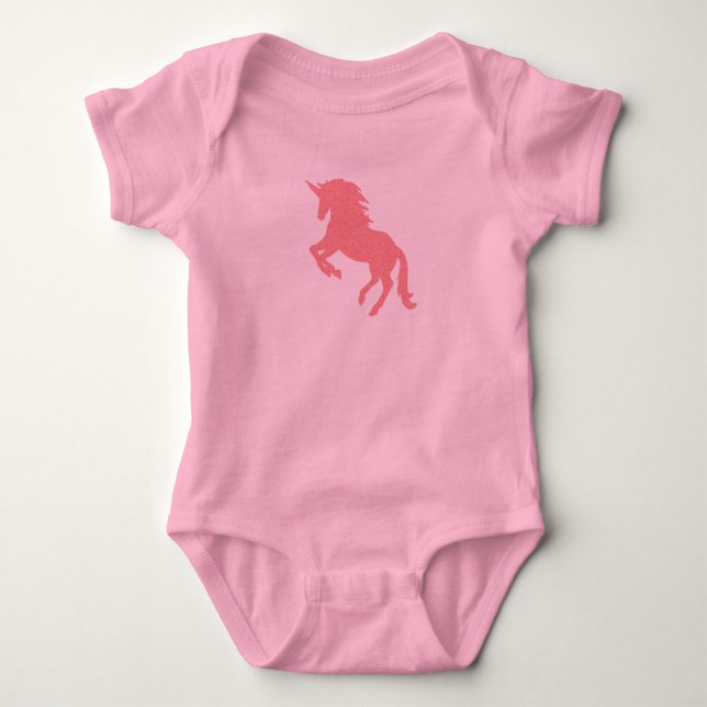 Unicorn Pink Painting Toddler T-shirt Baby Bodysuit (Front)