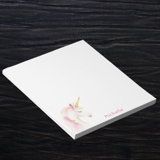 Unicorn pink white name girl notepad (Creator Uploaded)