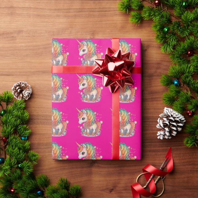 Unicorn pink wrapping paper (Holiday Gift)