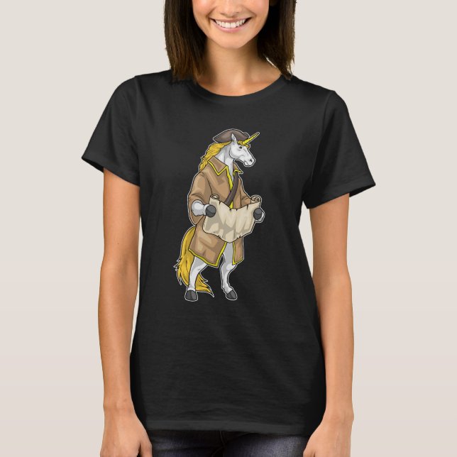 Unicorn Pirate Treasure map T-Shirt (Front)