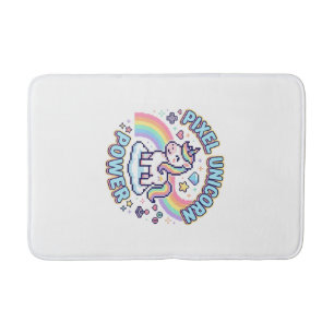 Unicorn Pixel Unicorn Power Graphic Design Product Bath Mat