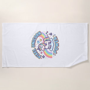 Unicorn Pixel Unicorn Power Graphic Design Product Beach Towel