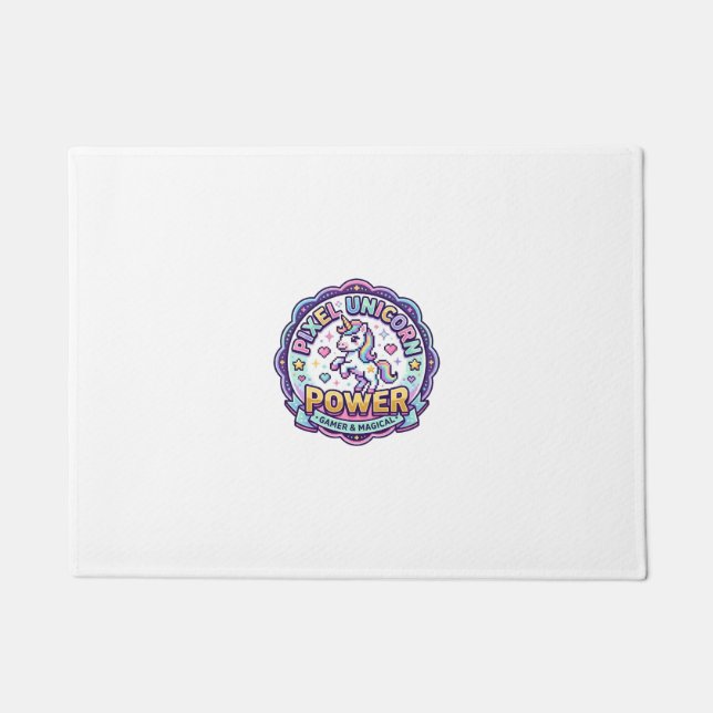 Unicorn Pixel Unicorn Power POD Ready Apparel Grap Doormat (Front)