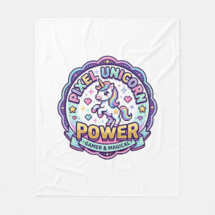 Unicorn Pixel Unicorn Power POD Ready Apparel Grap Fleece Blanket
