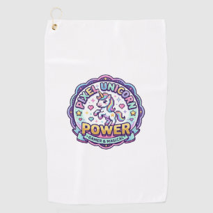 Unicorn Pixel Unicorn Power POD Ready Apparel Grap Golf Towel