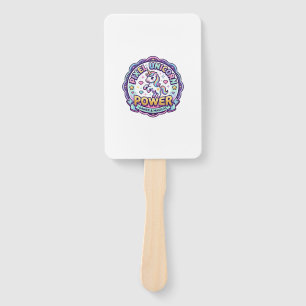 Unicorn Pixel Unicorn Power POD Ready Apparel Grap Hand Fan