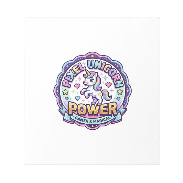 Unicorn Pixel Unicorn Power POD Ready Apparel Grap Notepad (Front)