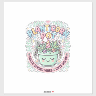 Unicorn Planticorn Pot Graphic Design Graphic Tee 