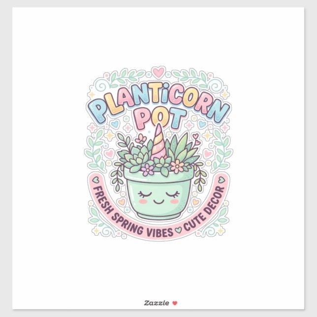 Unicorn Planticorn Pot Graphic Design Graphic Tee  (Sheet)