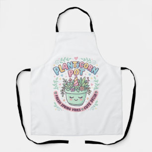 Unicorn Planticorn Pot Graphic Design Graphic Tee Apron