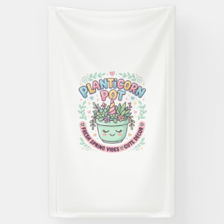 Unicorn Planticorn Pot Graphic Design Graphic Tee  Banner