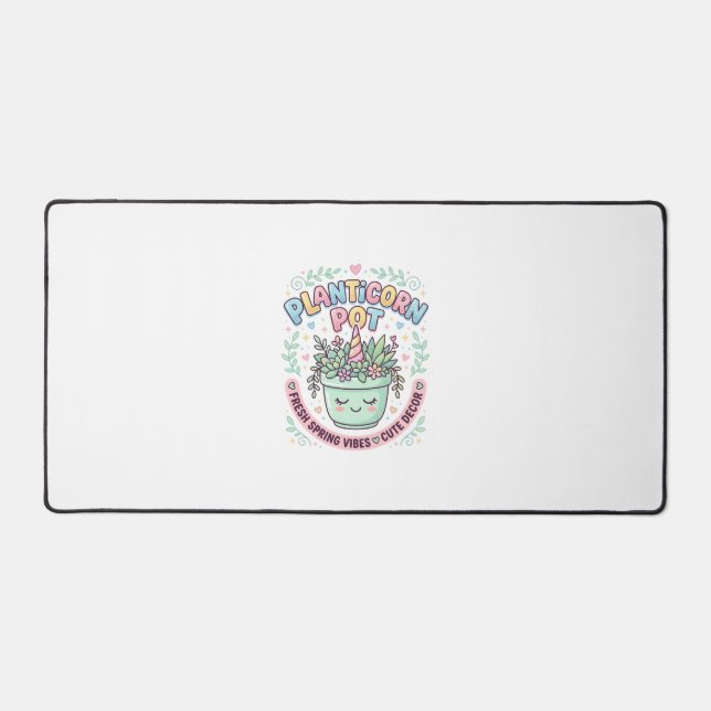 Unicorn Planticorn Pot Graphic Design Graphic Tee  Desk Mat (Front)