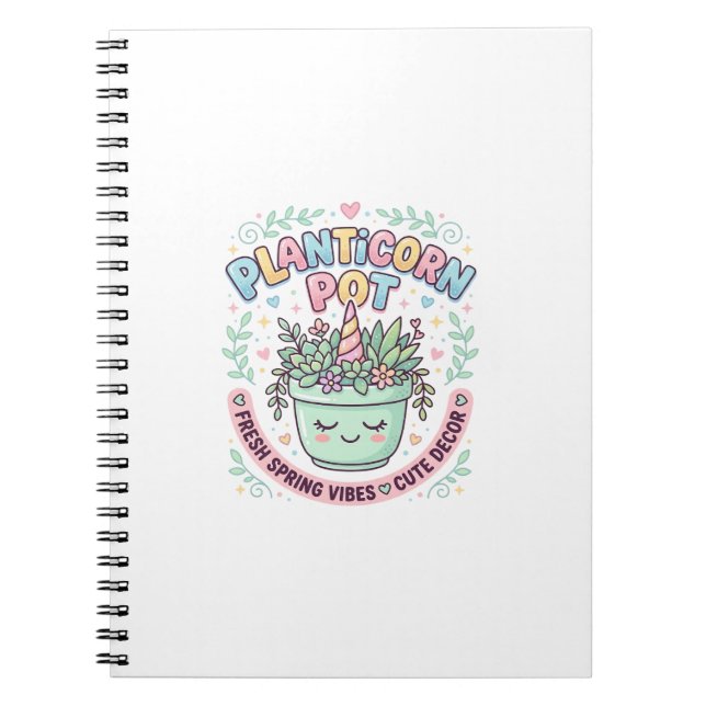 Unicorn Planticorn Pot Graphic Design Graphic Tee  Notebook (Front)