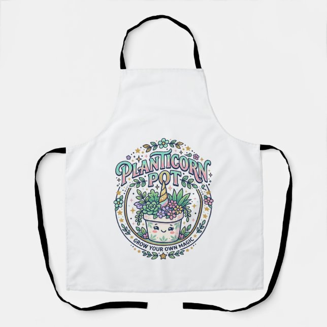 Unicorn Planticorn Pot POD Ready POD Artwork_1 Apron (Front)